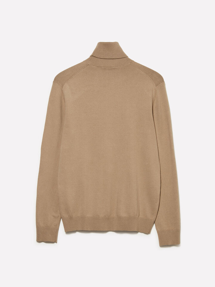 Dove gray sweater with high neck - men's high neck sweaters - Brown | Sisley image number 2